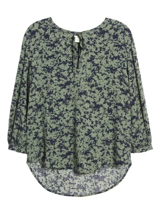 Caslon Tops - CASLON FLORAL PRINT SPLIT NECK 2X